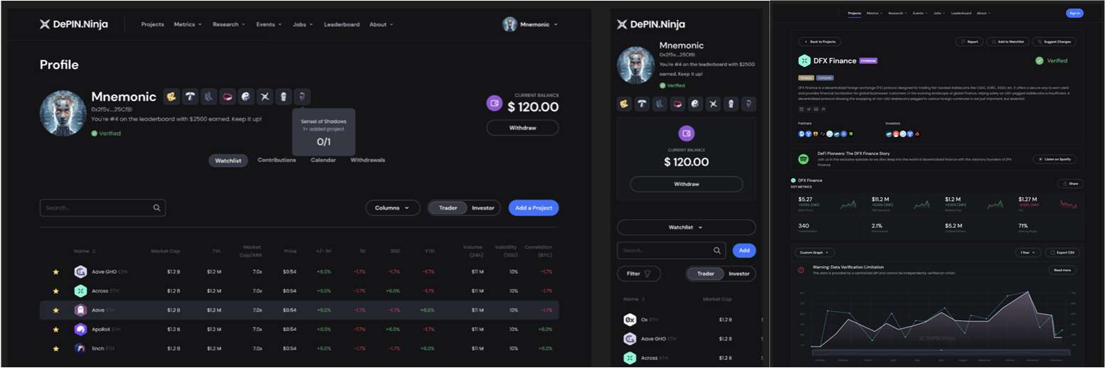 Preview of the new DePIN.Ninja product experience