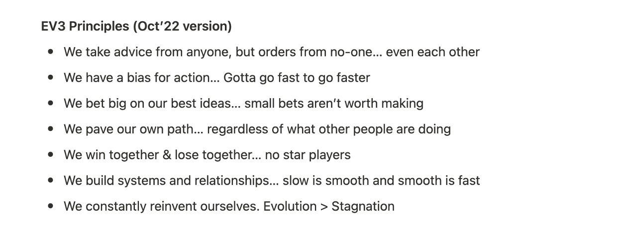 EV3 guiding principles